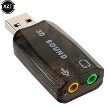 USB External Sound Card Adapter 3.5mm Stereo Audio Jack for PC Laptop Headset