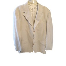 J. Crew Blazer Mens 42L Light Tan  3 Button Cotton  Sport Coat Jacket Preppy 