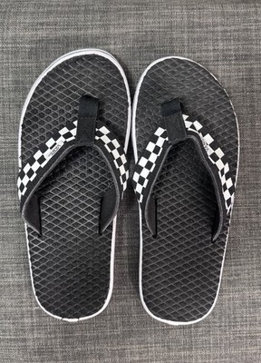Vans Off The Wall UNISEX MENS 5.5/WOMEN 7 Checkerboard Flip Flop Sandals NWT