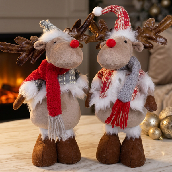 Elch 40Cm (50Cm) Stehend PäRchen Deko Figur Weihnachten Rentier Braun 2 StüCk-image