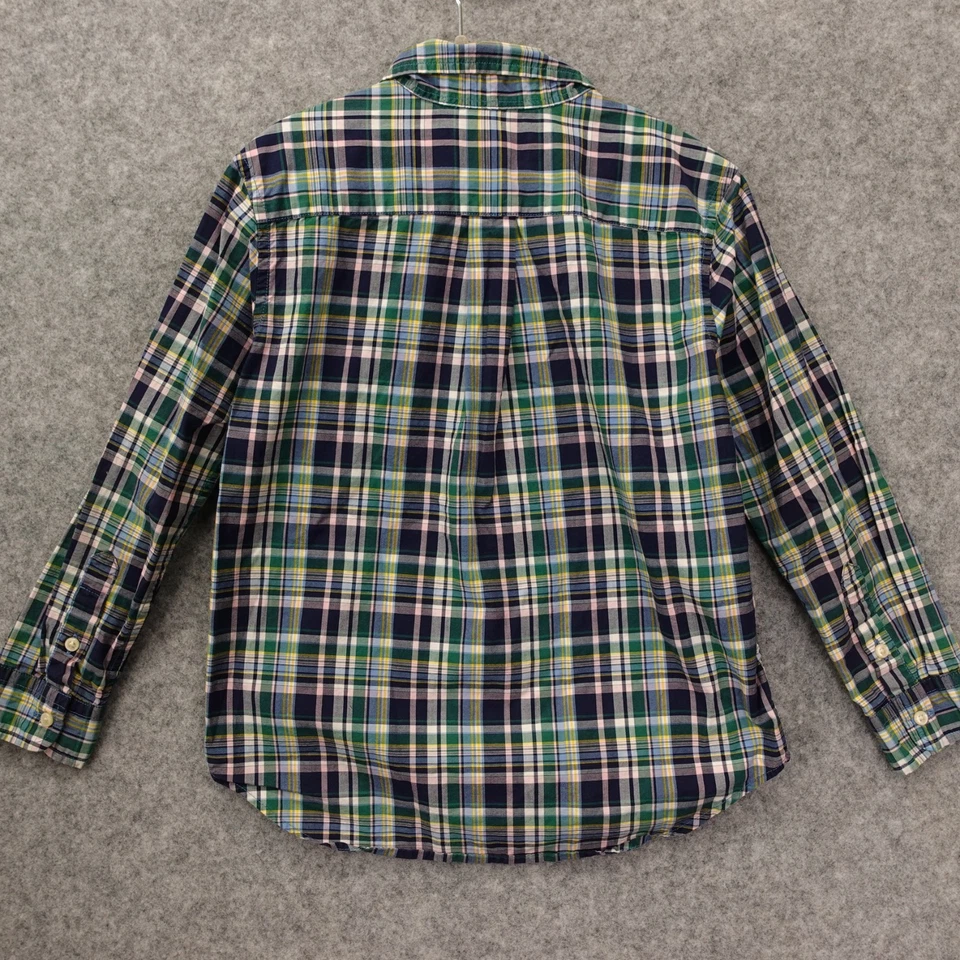 Camisa Oxford Abotonada Niños 6 Verde Azul Tartán Cuadros Ralph Lauren Pony RL Foto 2 de 4