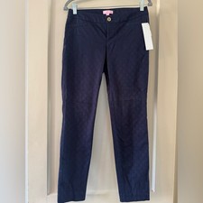    Lilly Pulitzer   Kelly  Navy Skinny Textured Ankle Pants Sz: 2