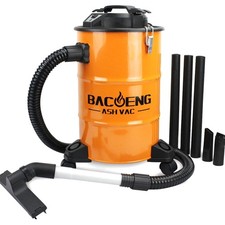 10 Amp Ash Vacuum with 360  Wheels - Perfect for Fireplaces and Pellet Stoves