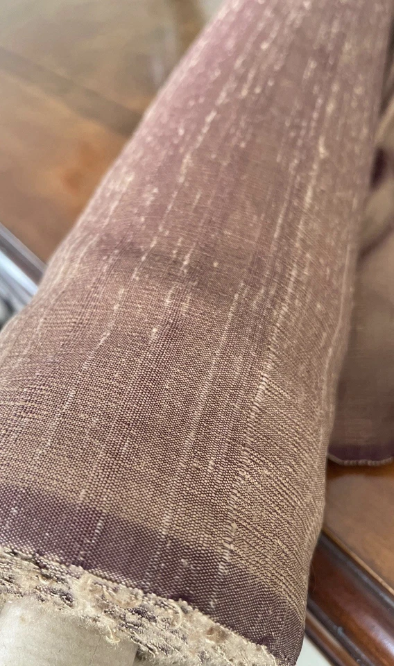 100% Silk Dupion Fabric Two Tone Shot Coffee & Burgundy - Image 3 of 3