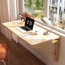 60*40 Wall Mounted Foldable Solid Wood Table Space Saving Desk for Home Office