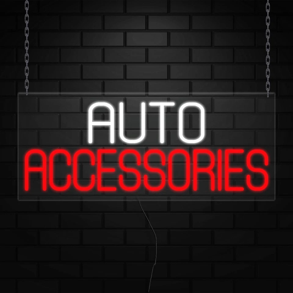 Auto Accessories Sign for Business Displays | LED Flex Neon | 32"W x 13"H x 1"D - Image 3 of 4