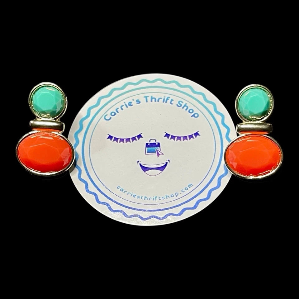 Pendientes Lauren Conrad Cornalina Ágata Clip-on 1” Firmados Usados en Excelente Condición Preciosos Foto 2 de 4