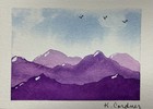 ACEO Original Painting, Mountain Landscape, Nature, Kimberly Cordner — photo 1