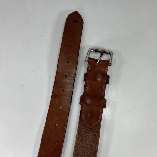 Polo Ralph Lauren Brown Italian Saddle Leather Belt - Made in USA - Size 38/95 - Picture 7 of 11