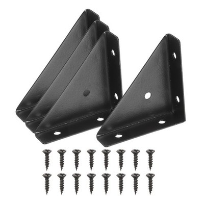 4 Hinged Angles 66mm x 66mm Carbon Steel Black Triangular Angles