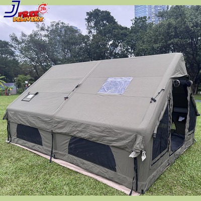 Luxury Large Inflatable Tent with Stove Jack & AC Port 4-12 Person 4 Season Glam