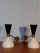 Italian diabolo Wall light A pair of 1950's Mid Century Stilnovo Christmas Gift