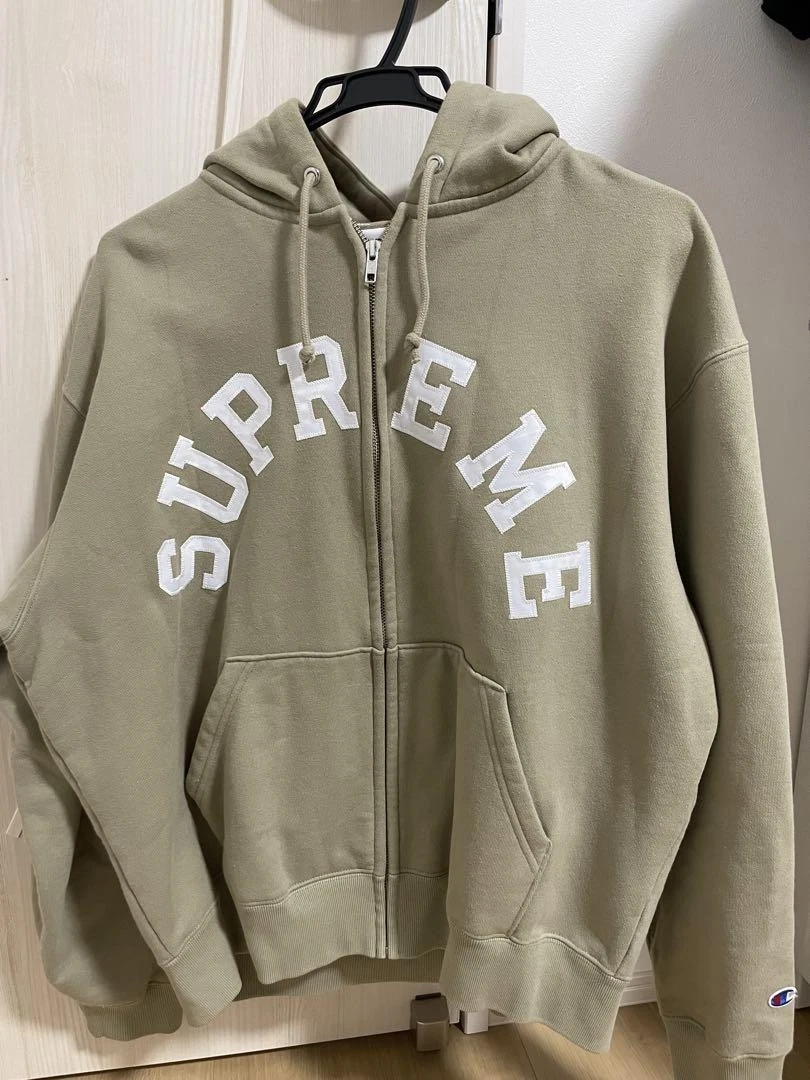 Sweat à capuche zippé homme Supreme M Champion emblématique streetwear rare limité
