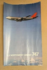 NORTHWEST ORIENT AIRLINES 747 Vintage 1970's Poster 12.5x20