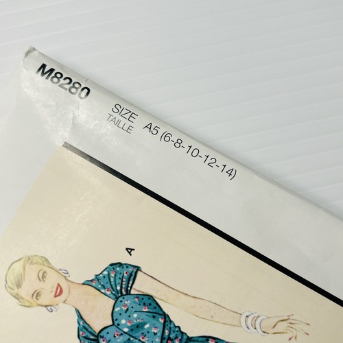 McCall's 8280 Muster Retro 50er Jahre Herzausschnitt Kleid mit Stufenrock Gr. 6-14 UNCUT - Bild 3 von 7