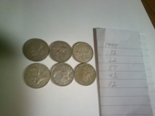 Lot of (6] Canadian Silver Quarters 80% Silver 1932 1962 circulated