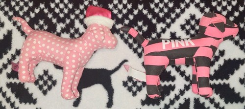 Victoria's Secret Pink Lot w/ Fleece Throw, 2-Plush Dogs, Handbag Neon PINK Logo - Picture 3 of 12