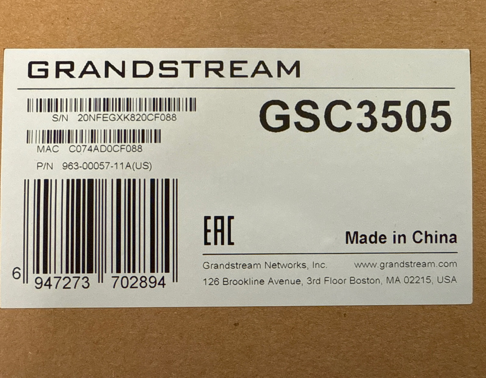Grandstream GSC3505 1 Way Public Address SIP POE+ Speaker