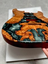 AAAAAMahogany Epoxy Resin Electric Guitar Body Burl Wood Art Finish Custom Build