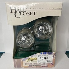 Gainsborough Sonata Antique Brass Hall Closet Door Knob Crystal