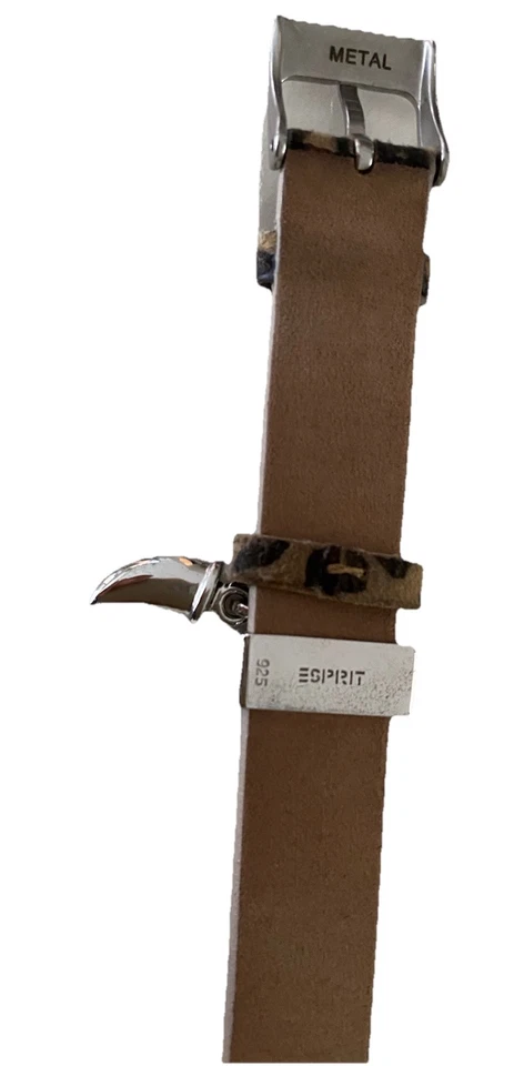 Wunderschönes Original ESPRIT Leder Armband Leo Zähne Silber NEU und OVP - Bild 2 von 4