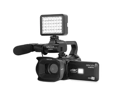  64MP Autofocus Video Camera with Microphone & Video Light, 4" Touchscreen, 4K 