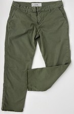 FRANK  EILEEN Women's Wicklow Italian Performance Twill Sage Raw Hem Chino Sz 8