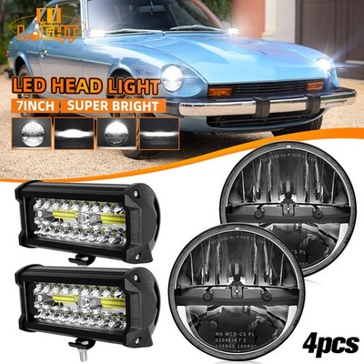 For Mazda Miata MX5 MX-5 1990-1997 2pc 7'' LED Headlights HI/LO Beam+7'' Light Bar