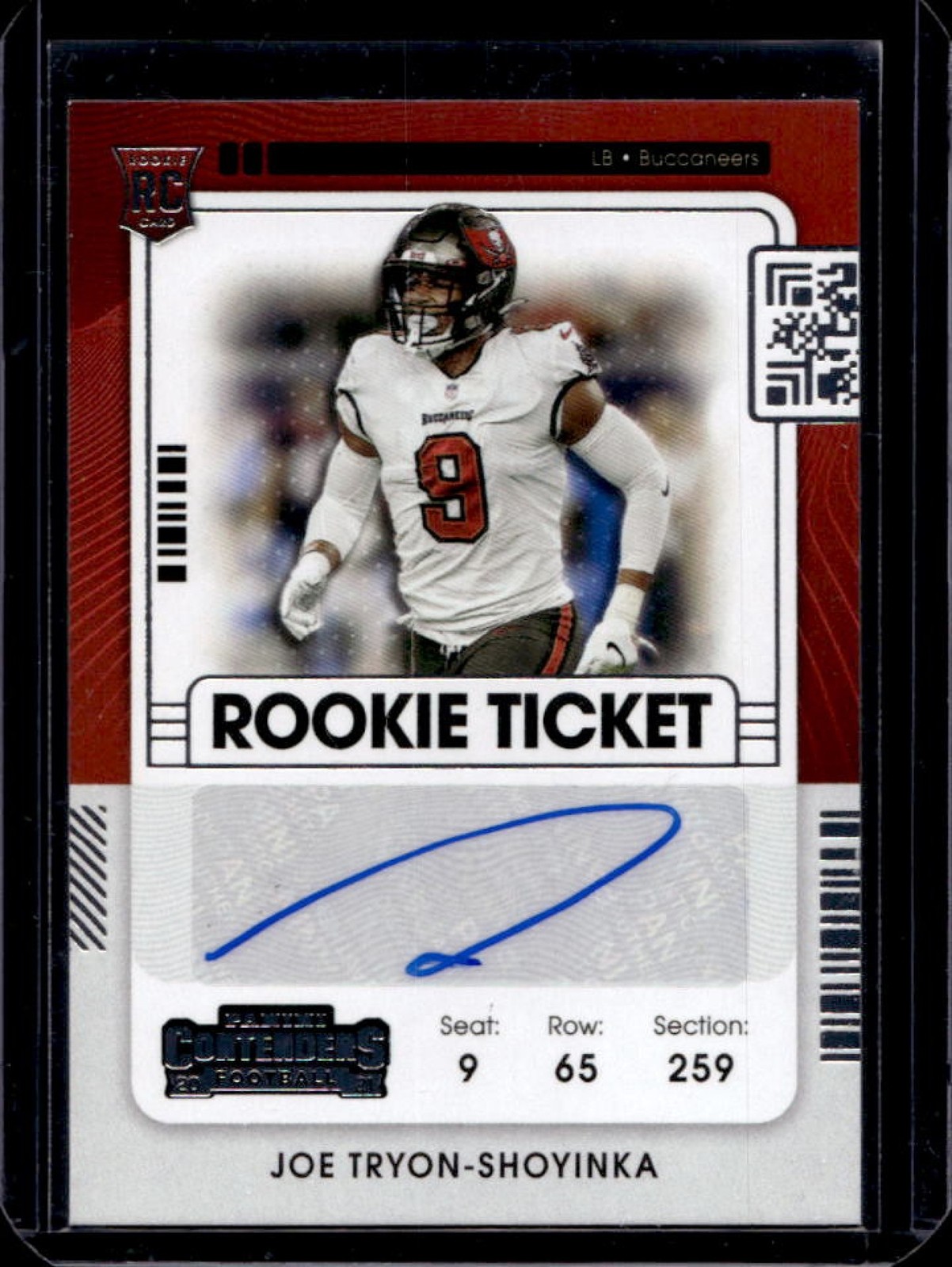 2021 Contenders Joe Tryon-Shoyinka RC Rookie Ticket Auto #160 Buccaneers