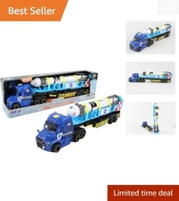 Rocket Transporter Set: Articulated Trailer with Lights & Sounds for Space Play