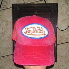 Von Dutch Pink Logo Trucker Hat Adjustable Mesh Back One Size Unisex Adults