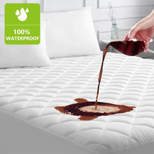 Queen Size Quilted Fitted Mattress Pad Cover, 100 Waterproof Mattress Protector