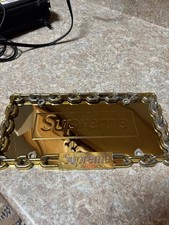 Used Supreme Gold Chain License Plate Frame FW18 RARE Car Box Logo