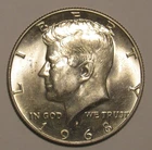 1968 D Kennedy Half Dollar, 40% Silver