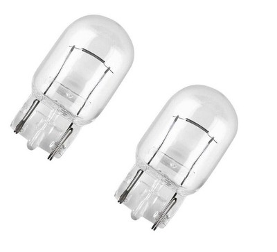 2x Autolampen T20 12V W21/5W W3x16q CLEAR / TRANSPARENT Glassockel E-PRÜFZEICH