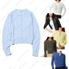 Cárdigan corto UNIQLO transparente cuello redondo XS-3XL mujer 487508 nuevo con etiquetas de Japón