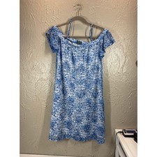 Lily Rose Lace Overlay Mini Dress Floral Spaghetti Strap Off Shoulder Medium