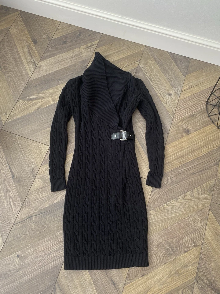 Vestido de malha vintage Ralph Lauren etiqueta preta cabo - Imagem 3 de 4