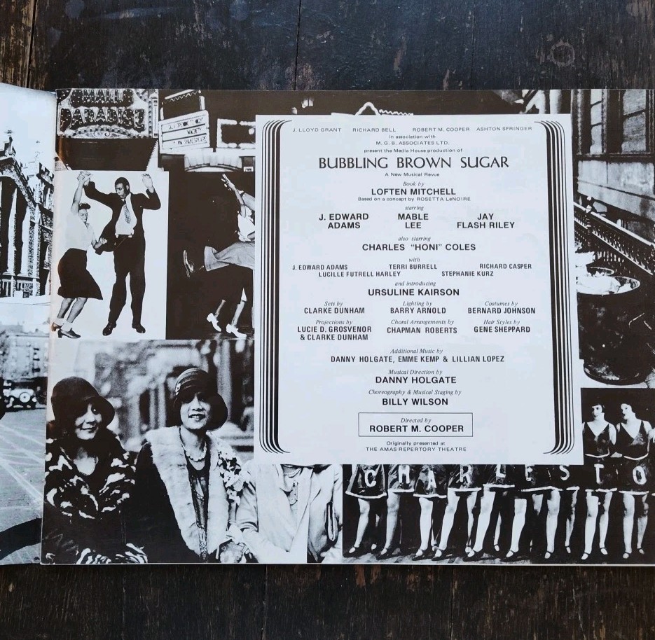 Harlem Program Bubbling Brown Sugar: A Musical Review, Vintage MUSTY ODOR READ