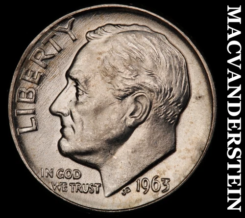 1963-D Roosevelt Dime- Silver Choice Gem Brilliant Uncirculated Luster #i8445