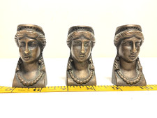 Baker Furniture Italian Cast Brass French Empire Caryatid Busts Claw Feet *Set*