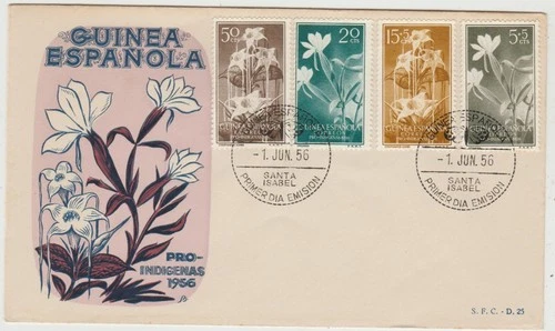 New ListingSpanish Guinea 1956  FDC  Native Welfare Fund   good condition