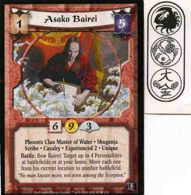 Asako Bairei (Experienced 2) Ungraded L5R: Rise of the Shogun