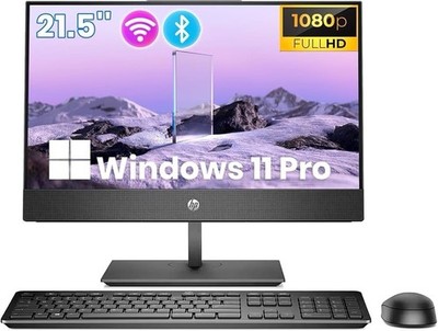 HP ProOne 21.5in All-in-One Desktop PC Black Win11 Pro Wi-Fi Bluetooth
