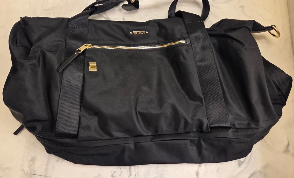 New! Tumi Voyageur 'Dorsten' 19" Duffel Bag Black & Gold Nylon 109998 MSRP $495 - Image 2 of 4