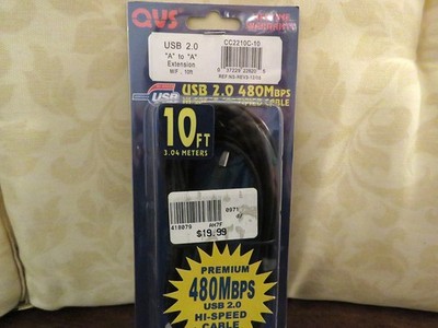 QVS USB 2.0 ''A'' to ''A'' Extension - # CC2210C-10 - 10 ft