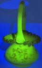 Fenton Rose Burmese Yellow Pink Satin Basket Hand Painted & Signed 365 GLOW!