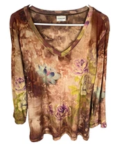 Y2K Womens Top Large Floral Embellish Cottage Fairy Grunge Mallcore 90's