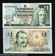 SCOTLAND 1 POUND P-358 1994 COMMEMORATIVE*QUILL PEN BOOK UNC GB UK BANK NOTE