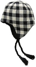Muk Luks Womens / Girls Beanie Cap Earflaps Tassels Sherpa Lining Festival Plaid